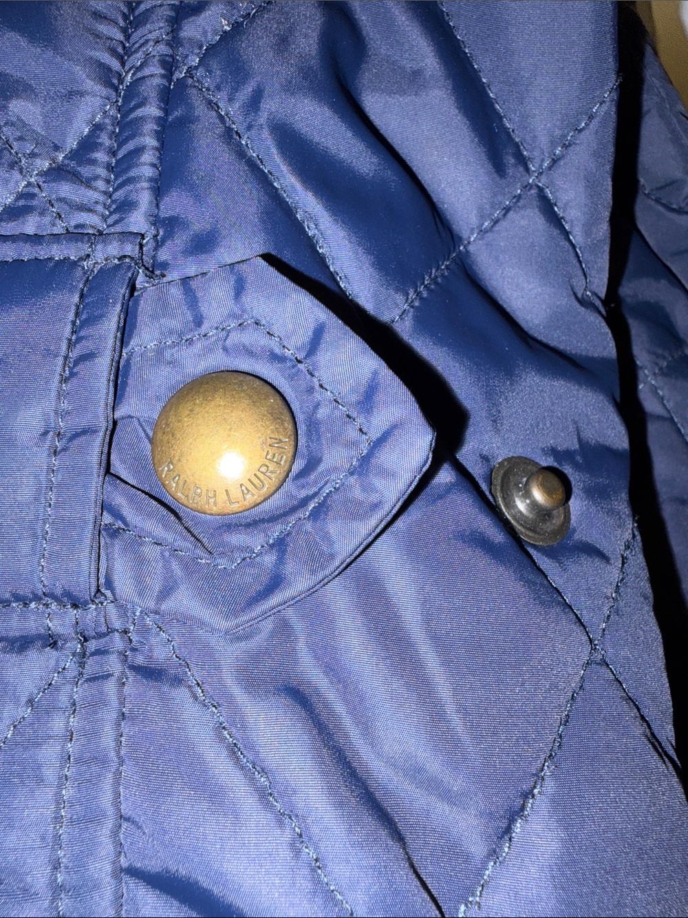 Polo by Ralph Lauren Navy Quilted Jacket with Brown Suede Accents - Picture 7 of 12